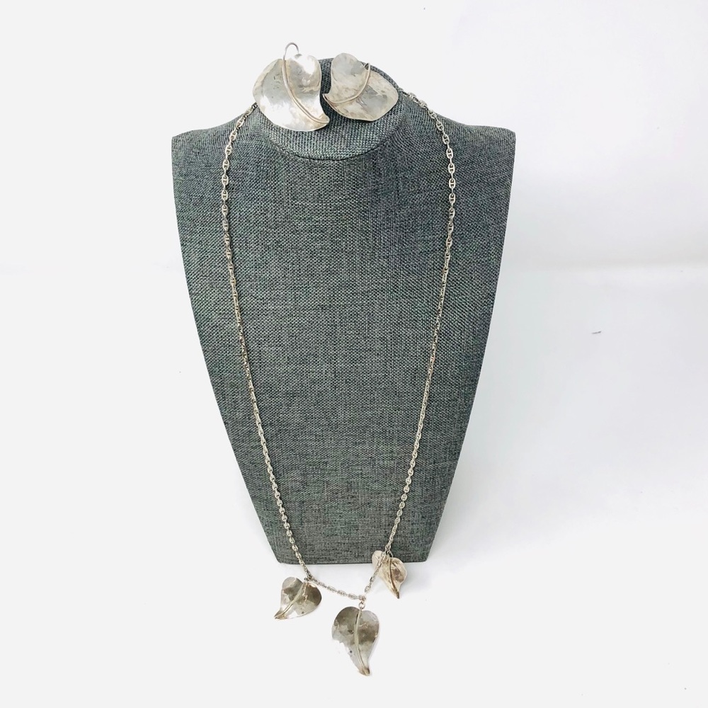 Sterling Silver, Artisan Signed Necklace/Earrings… - image 6